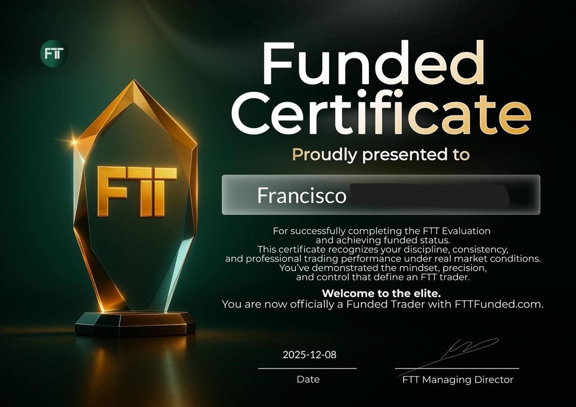 Certificado de alumno - resultado de trading