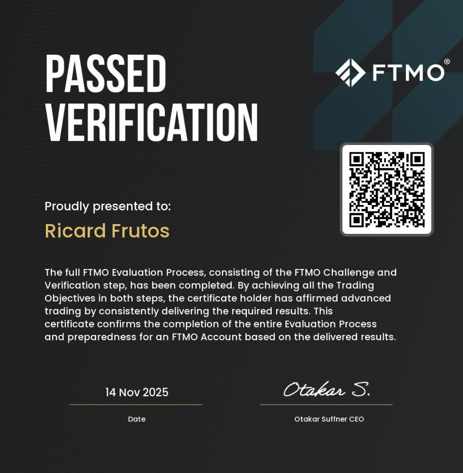 Certificado de alumno - resultado de trading