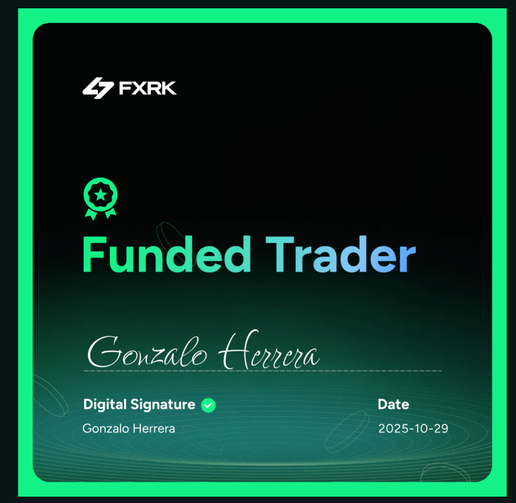 Certificado de alumno - resultado de trading