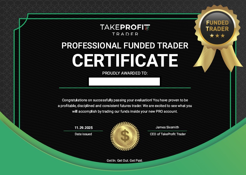 Certificado de alumno - resultado de trading