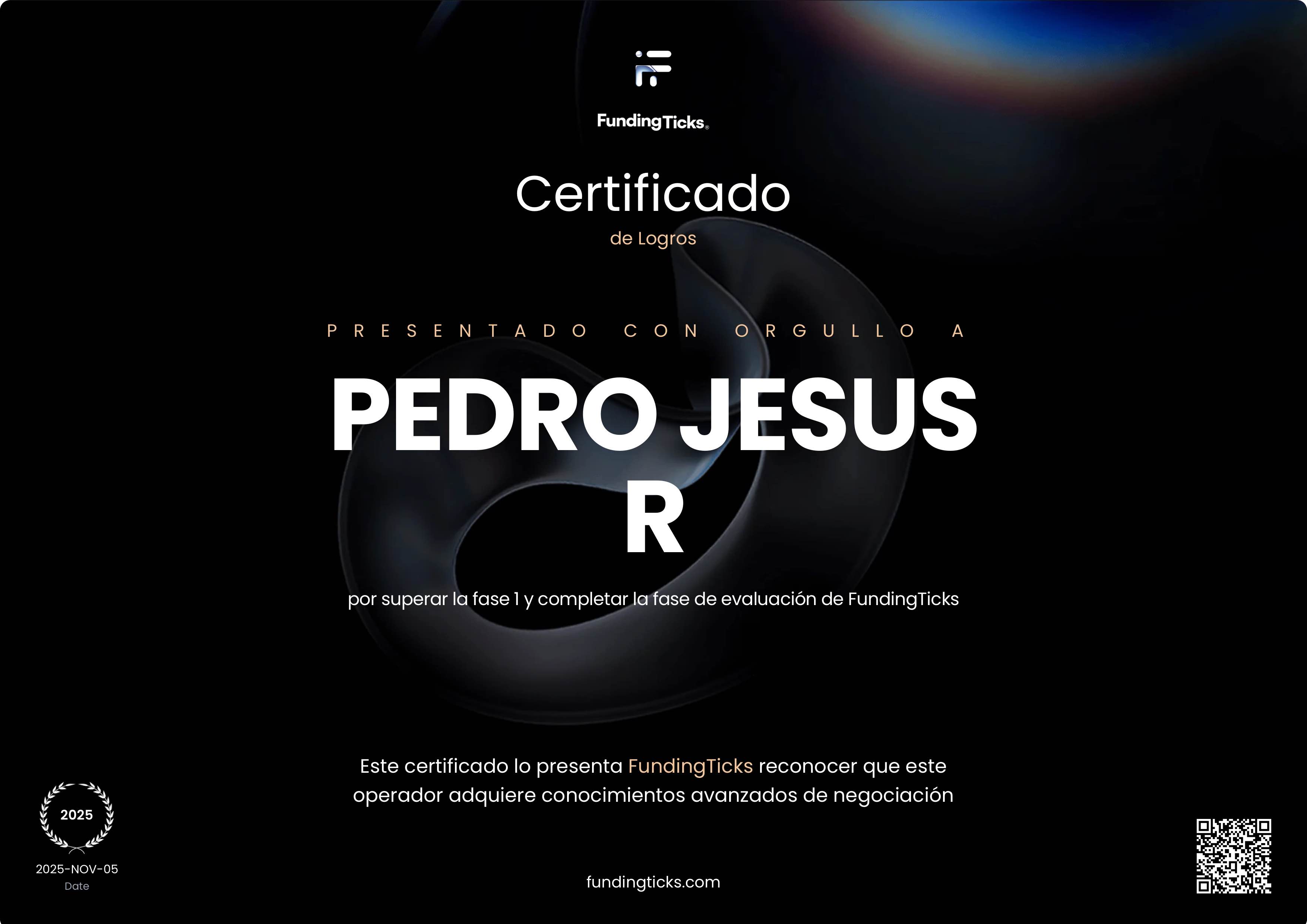 Certificado de alumno - resultado de trading